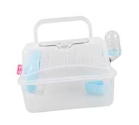 ERINGOGO Jaula Portátil para Hámster Transparente con Accesorios de Alimentación y Bebida Fácil de Limpiar para y Paseos de Pequeños Animales Diseño Seguro y Compacto para Mascotas Pequeñas