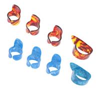 ERINGOGO Juego De 2 Púas Para Dedos De Guitarra y Ukelele, Material De Celuloide, Colores Azul Claro y Carey, Especial Para Pulgar e Índice, Accesorio Esencial Para Tocar Guitarra Acústica