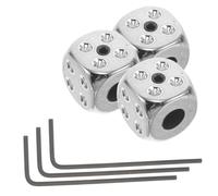 ERINGOGO Juego De 3 Perillas para Guitarra Forma de Dado con Llave Control de Volumen y Tono Metálico para Accesorios de Instrumentos Eléctricos y Acústicos