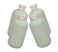 ERINGOGO Juego de 4 Botellas Recargables de Champú y Acondicionador de Viaje de 500ml, Plástico Verde Compacto y Bien Sellado para Uso Diario y Viajes