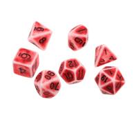 ERINGOGO Juego de 7 Dados Poliédricos Retro para Juegos de rol, Material Acrílico Ligero y Fácil de Llevar, Color Rojo Adecuado para Fiestas y Uso en Casa