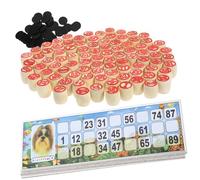 ERINGOGO Juego de Bingo de Madera para Lotería Rusa Numéricos Divertido Juego para Fiestas
