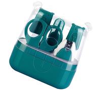 ERINGOGO Juego De Cortaúñas Para Ñiño 5 Piezas Tijeras Ergonómicas, Kit De Manicura Seguro y Duradero, Color Verde, Adecuado Para Cuidado De Uñas y Manos De Recién Nacidos, Portátil y Práctico