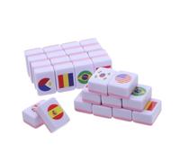 ERINGOGO Juego De Mesa Mahjong con 64 Banderas Nacionales Juego De Estrategia Y Memoria