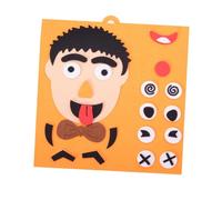 ERINGOGO Juguete Rompecabezas Facial de Tela para Desarrollo Temprano, Cubo Educativo Caras Cambiantes, Color Naranja, Adecuado para Aprendizaje de Emociones en Pequeños