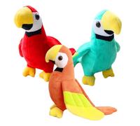 ERINGOGO Juguetes de Peluche para Loro de Dibujos Animados, Set de 3 Piezas (Verde, Rojo, Naranja) de 25 Cm, Muñecos de Peluche Coloridos y Adorables para Decoración y Juego