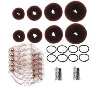 ERINGOGO Kit para Moño de Cabello Herramientas para Peinados Updo con Donas Marrones Invisibles Accesorios Ligeros para Mujeres y Bailarinas