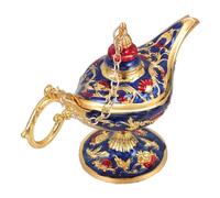 ERINGOGO Lámpara Decorativa Vintage de Escritorio Adorno de Mesa Aladino Mágico Luz Ambiental para Hogar Oficina y Fiesta Modelo Retro Azul y Dorado