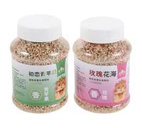 ERINGOGO Lecho Floral para Hámsteres y Pequeños Animales 2 Frascos de 600 Ml Partículas Aromáticas Fragancia Manzana Verde y Rosa Absorbente y Desodorizante para Jaulas y Casitas