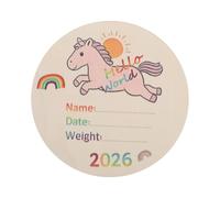 ERINGOGO Letrero de anuncio de nacimiento: Letreros de madera de 15 cm "Hola mundo" para recién nacidos - Disco de anuncio de nacimiento - Placas de bienvenida con nombre de colores -