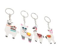 ERINGOGO Llavero de Alpaca para Mujer y Llavero Decorativo de PVC 4 Piezas Surtidas Colgante Pequeño para Bolso y Mochila Accesorio Único para Decoración y Obsequio