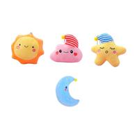 ERINGOGO Llaveros de Peluche 4 Piezas Colgantes de Sol Luna Estrella y Nube Suaves y Flexibles Decoración para Bolso y Llavero Accesorio Infantil para Ropa y Cochecito