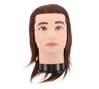 ERINGOGO Maniquí de Entrenamiento para Peluquería Masculino con Cabello Real Cabeza para Práctica de Corte y Estilismo Modelo Resistente para Formación Cosmetología y Técnicas Avanzadas