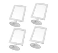 ERINGOGO Marcos de fotos de pie de doble cara de 4 piezas, plástico blanco, soporte de mesa, para preservar y proteger fotos