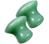ERINGOGO Masajeador Facial Forma de Hongo 2 Piezas Piedra de Masaje de Jade Verde Herramienta de Masaje para Cuidado Facial y Belleza Natural