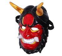 ERINGOGO Máscara Demoníaca Japonesa para Adultos Diseño de Samurái con Cuernos Ligera y Transpirable para Cosplay y Carnaval para Fiestas de Halloween y Festivales