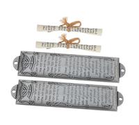 ERINGOGO Mezuzá Religiosa Metálica con Símbolos Judíos 132mm para Decoración del Hogar y Puerta De Entrada 2 Piezas Adornos Católicos con Pergamino De Israel