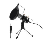 ERINGOGO Micrófono de Condensador Negro X-1s con Soporte de Trípode, Kit para Grabación y Transmisión en PC y Móvil, Incluye Cubierta Anti-Ruido, Adecuado para Podcast y Karaoke