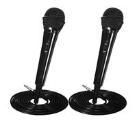 ERINGOGO Micrófono Dinámico Cable de 2 Metros, 2 Piezas para Canto y Karaoke, Conexión Amplificador y Sonido, Micrófono de Mano para Transmisión y Uso Doméstico