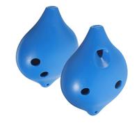 ERINGOGO Ocarina De 6 Agujeros Para Principiantes y Niños, Instrumento Musical Compacto Portátil, Set De 2 Ocarinas Tonalidad Ac, Color Azul, Boquilla Corta y Boquilla Larga