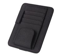 ERINGOGO Organizador de Visera para Coche PU Negro Soporte Multiusos para Gafas de Sol Tarjetas y Accesorios Funda de Almacenamiento para Interiores de Vehículo