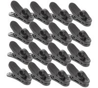 ERINGOGO Pack De 20 Clips De Micrófono De Solapa Giratorios Tipo Pinza Plana 2.0 y 2.4, Color Negro, Accesorios Para Fijación Segura Micrófonos De Solapa, Uso Profesional Oficina, Teatro y Educación