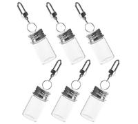 ERINGOGO Pack de 6 Mini Botellas de Vidrio de 7ml con Tapón de Corcho para Bricolaje y Llavero, Soporte para Creatividad DIY y Uso en Viajes