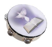 ERINGOGO Pandereta de Madera con Doble Hilera de Cascabeles para Educación Temprana Instrumento de Percusión Manual para Jugar y Aprender Música