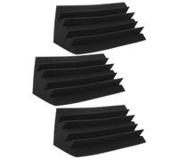 ERINGOGO Paneles de Insonorización Acústica de Esquina 3 Piezas 12x12x30 Cm Espuma Alta Densidad Ignífuga Color Negro para Estudio, Cine y Ktv, Trampas de Graves y Absorción de Sonido Low