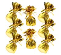 ERINGOGO Paquete de 8 Pesas Metálicas para Globos Inflables Soporte Dorado para Decoración de Fiestas Bodas y Cumpleaños Accesorios para Globos Peso Sólido y Acabado Aluminio