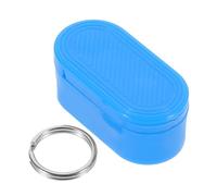 ERINGOGO Pastillero Magnético Pequeño Portátil con Llavero, Caja Organizadora de Medicamentos de Viaje, Plástico Resistente Azul, Contenedor Compacto para Cápsulas y Píldoras