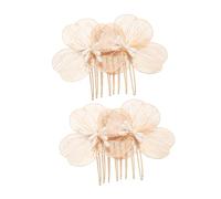 ERINGOGO Peineta Floral Dorada 2 Piezas Diseño Barroco, Accesorio Cabello de Novia Hecho a Mano, Tocado Elegante para Boda y Eventos Obsequios