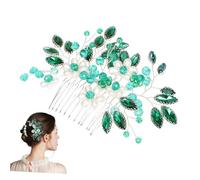 ERINGOGO Peineta Floral Verde Artesanal para Mujer Accesorio Decorativo para Bodas y Fiestas Peine Elegante para Novias y Eventos Formales