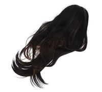 ERINGOGO Peluca Larga Sintética para Mujer con Flequillo Recto Natural Fibra Resistente al Calor Color Degradado Marrón Oscuro 30 Peluca Realista para Cosplay y Uso Diario