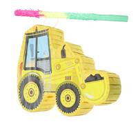 ERINGOGO Piñata de Papel Forma de Excavadora Amarilla para Fiestas de Cumpleaños y Eventos Decoración Temática de Construcción 2 Piezas Piñata y Bate Rellena de Dulces