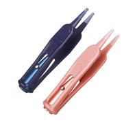 ERINGOGO Pinzas Nasales para Ñiño con Luz Led, Punta Redonda y Mango Antideslizante de Plástico, Ideales para Higiene de Recién Nacidos y Limpieza de Ombligo, Pack de 2 Unidades