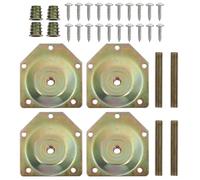 ERINGOGO Placas de Montaje Acero Zincado para Patas de Muebles Inclinadas 70x67x1,2 Mm Juego 4 Piezas Tornillos Fijador Reparación y Conexión para Patas de Sofá y Mesa