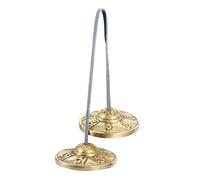 ERINGOGO Platillos Nepalíes de Meditación de Latón Pequeño con Correa Sólida Instrumento de Percusión para Yoga y Ritual Cascabel Manual para Energía Positiva y Uso Musical