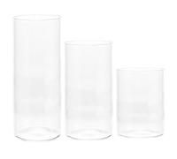 ERINGOGO Portavelas Cilíndricos de Vidrio Transparentes 3 Piezas 47X60/47X90/47X120 MM Resistentes al Viento para Velas de Pilar Centros de Mesa y Decoración de Bodas y Fiestas