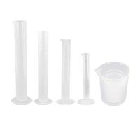 ERINGOGO Probeta y Vaso Medidor de Plástico Transparente Escala Precisa, Cilindro Graduado para Experimentos Científicos y Lecciones de Química