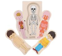 ERINGOGO Puzzle de Madera Educativo de Anatomía Humana Desmontable para Niñas Juguete Didáctico de Estructuras Internas y Entrenamiento Motor Fino Enseñanza Temprana del Cuerpo Humano