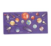 ERINGOGO Puzzle Educativo de Madera Sistema Solar con Bloques para Correspondencia y Desarrollo de Habilidades Manuales Didáctico de Aprendizaje Infantil