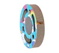 ERINGOGO Rascador de Cartón Redondo para Gatos con Diseño Divertido Juguete Sensorial para Gatitos Que Ayuda Afilar Las Garras y Entretiene Durante Largas Ausencias