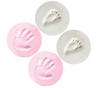 ERINGOGO Recuerdo de Huellas de Manos y Pies para Ñiño 4 Piezas Barro y Rosa sin Cinta Material Seguro y Duradero Kit Manualidades Ñiño Recién Nacido Obsequio Nacimiento