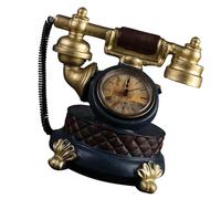 ERINGOGO Reloj Retro Decorativo de Sobremesa en Resina Dorada Modelo de Teléfono Vintage para Decoración Artística en Estanterías y Hogar