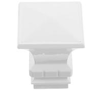 ERINGOGO Remates de Hierro para Barra de Cortina, Tapa Decorativa Blanca Cuadrada, Accesorio Resistente para Sala, Dormitorio y Cocina, Instalación Fácil, Acabado Brillante, Herrajes