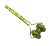 ERINGOGO Rodillo Facial de Jade Natural Doble Cabezal 1 Unidad Portátil Antiarrugas Masajeador para Cuidado Piel Viaje y Uso Diario