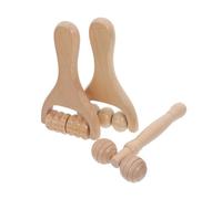 ERINGOGO Rodillo Facial De Madera 3 Piezas Set Masajeador Facial Reutilizable Herramienta Para Cuidado Piel Mujeres Multifuncional Para Rostro y Cuello Terapia Linfática