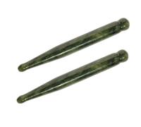 ERINGOGO Set de 2 Bolígrafos de Jade para Masaje de Belleza y Acupuntura, Estimuladores de Puntos de Presión para Masaje de Cabeza y Rostro, Herramienta Natural para Relajación