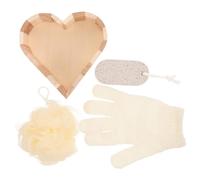 ERINGOGO Set de Herramientas de Baño en Forma de Corazón Exfoliante para Ducha Piel Saludable Cuidado Corporal